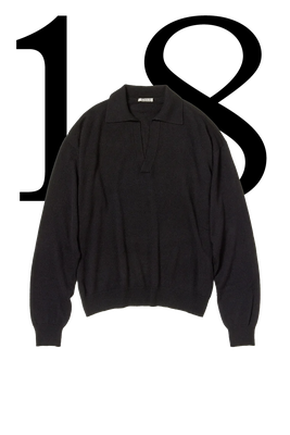 Spread-Collar Polo Shirt  from Auralee 