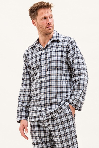 Dorchester Check Wool Blend Pyjamas from PJ Pan