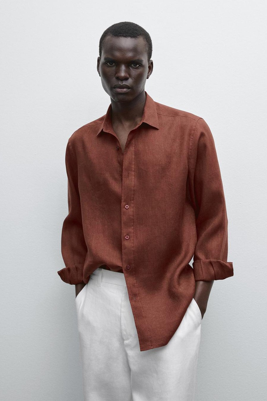 100% Linen Slim Fit Shirt from Massimo Dutti