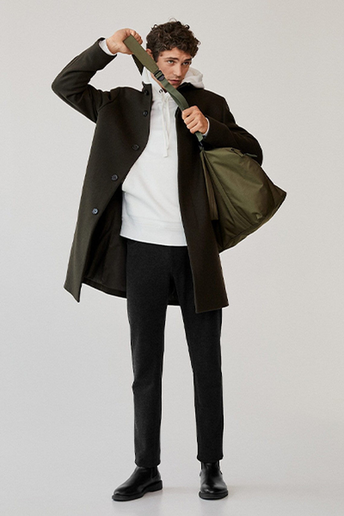 Tailored Wool Blend Overcoat