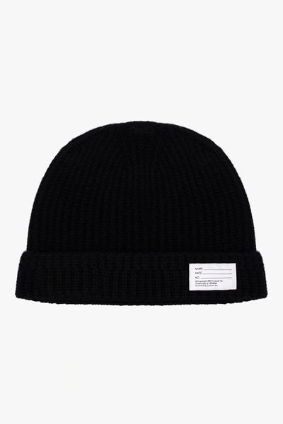 Black Ribbed Wool Beanie Hat from Visvim