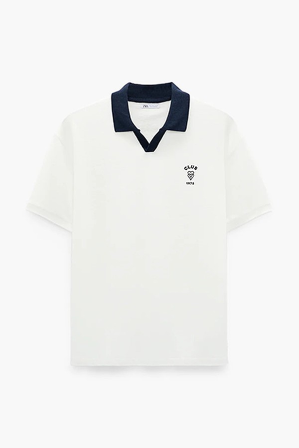 Contrast Knit Polo Shirt from Zara