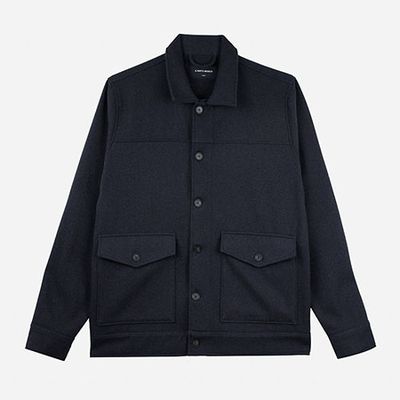 Shoulder Patch Jacket Wool Twill