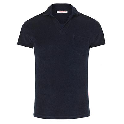 Navy Towelling Resort Polo Shirt