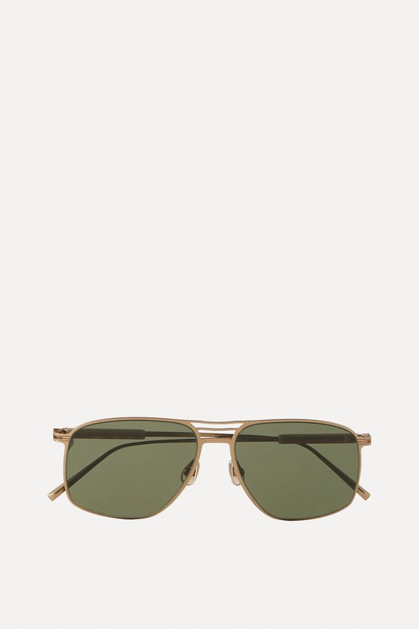 Aviator-Style Titanium Sunglasses from Brunello Cucinelli Eyewear