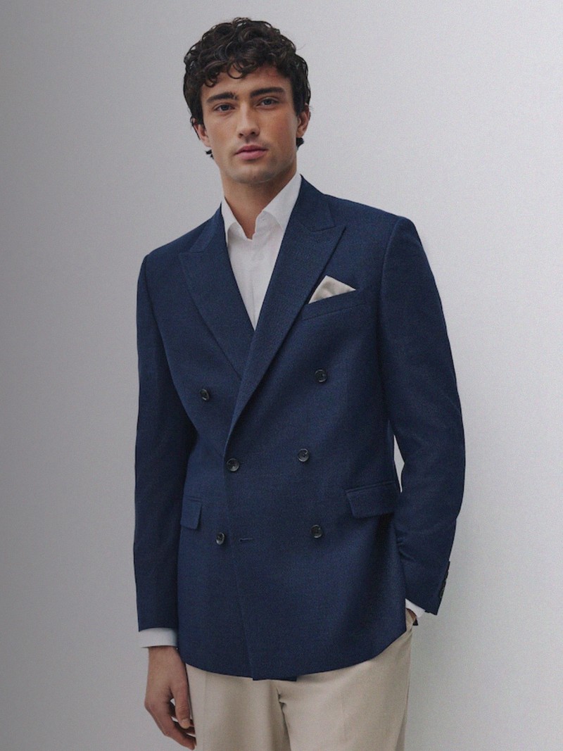 Double Breasted Textured Blazer