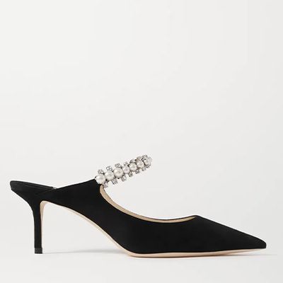 Bing 65 Embellished Suede Mules from Jimmy Choo
