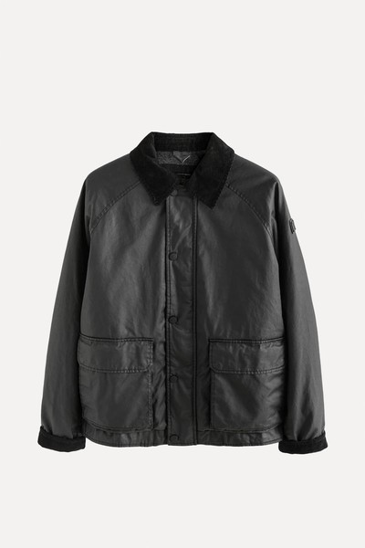 Faux Wax Cord Collar Jacket