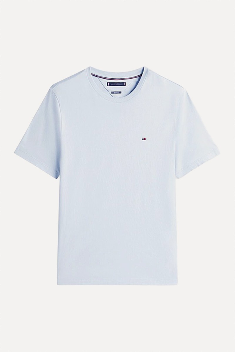 Flag Embroidery Jersey Crew Neck T-Shirt