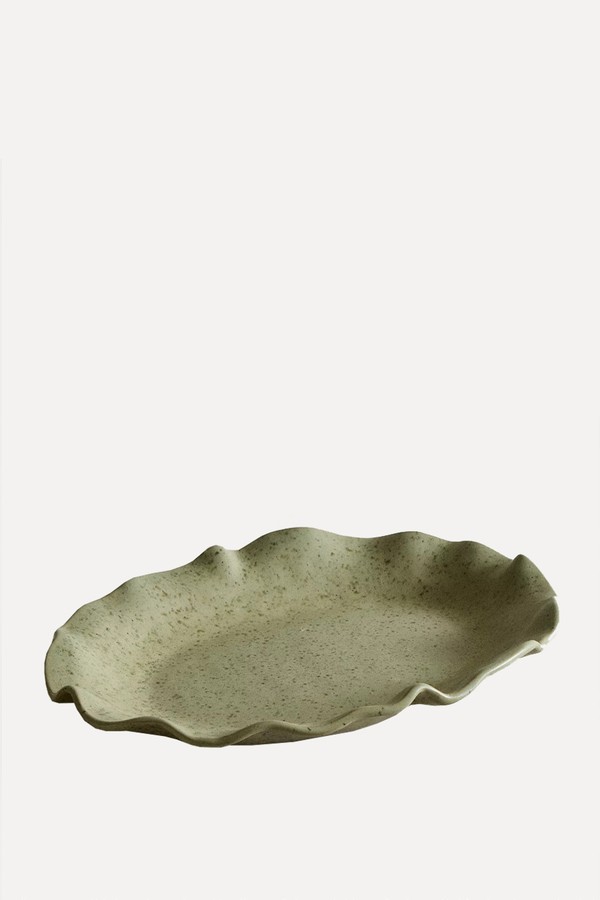 Terracotta Serving Dish With Wavy Design from Zara