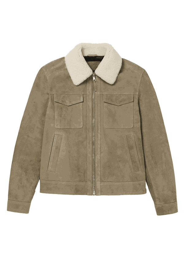 Shearling-Trimmed Suede Trucker Jacket from Mr. Porter