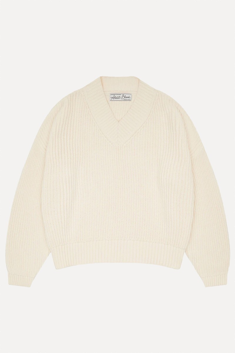 Rib V-Neck Jumper from About:Blank