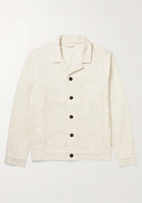 Camp-Collar Wide-Wale Cotton-Corduroy Jacket