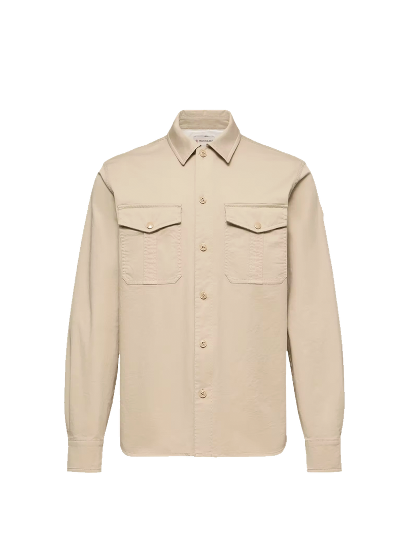 Cotton Blend Gabardine Long Sleeve Shirt 