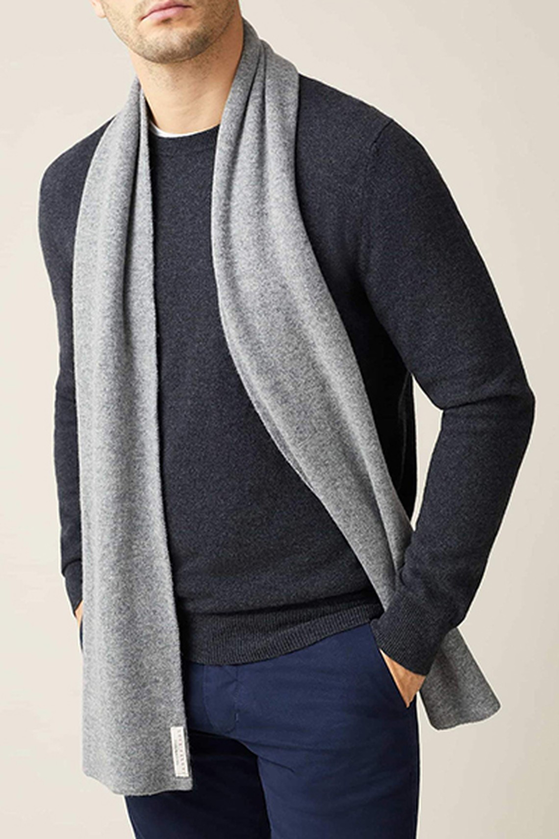 Dolomiti Grey Pure Cashmere Scarf