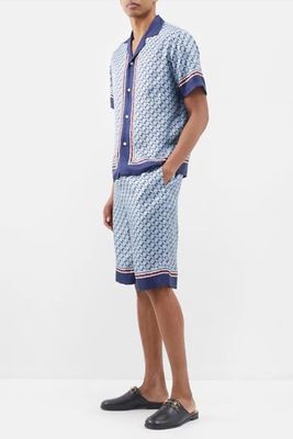 Geometric G-print Silk Shorts  from Gucci