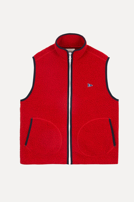 Boucle Wool Zip Fleece Vest from Drake's