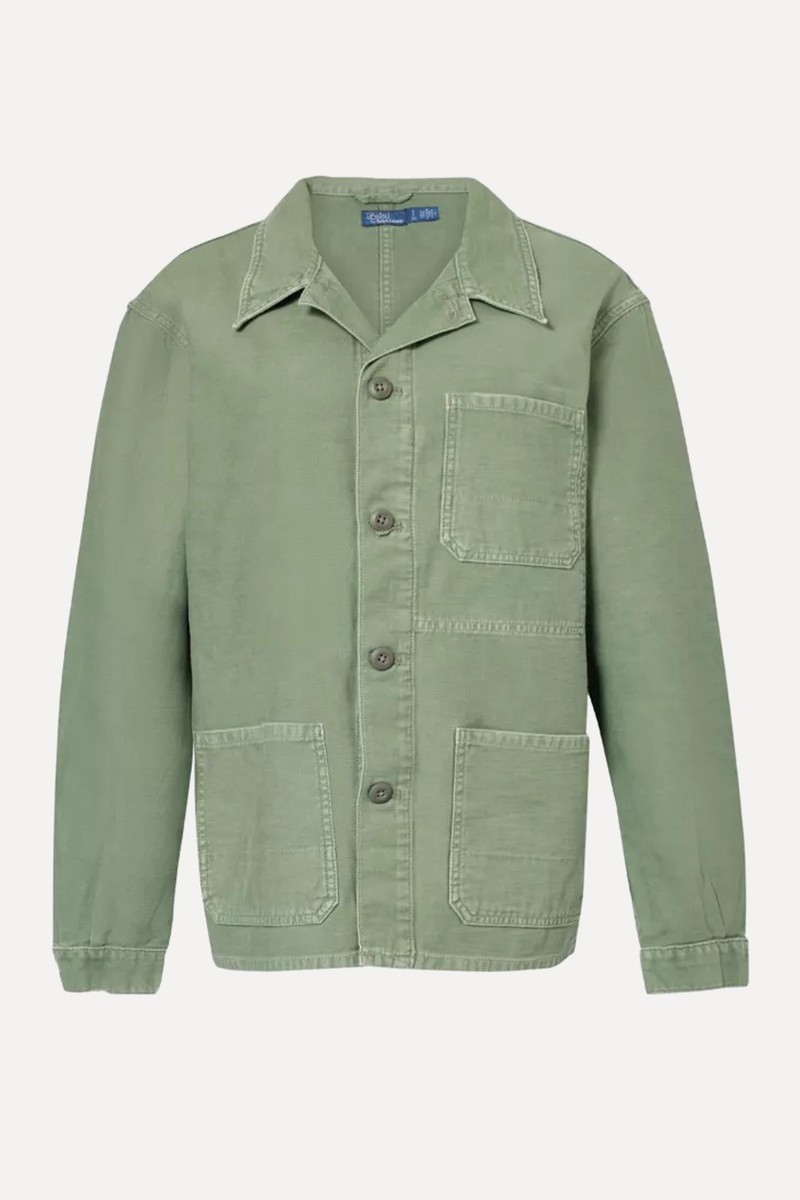 Faded-Wash Patch-Pocket Cotton Chore Jacket from Polo Ralph Lauren