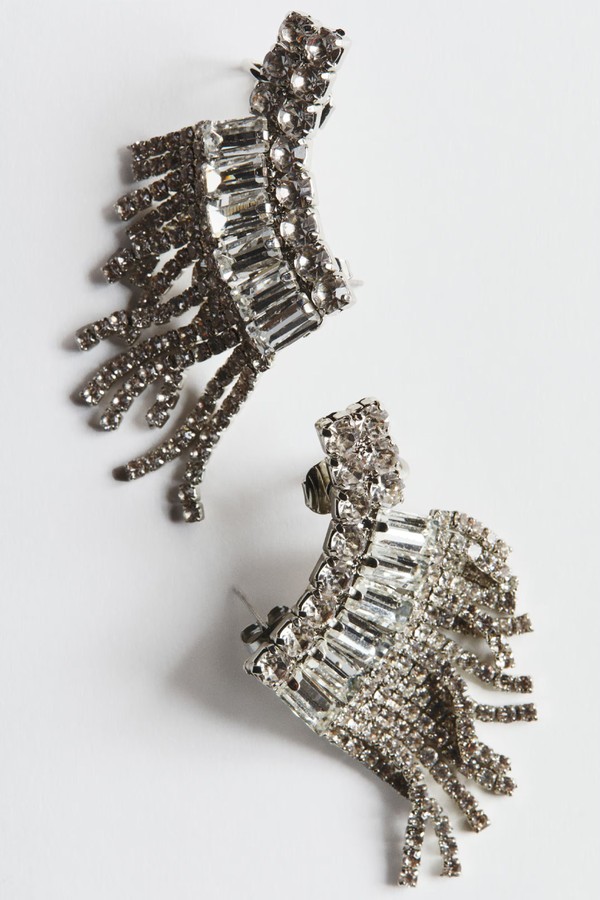 Wing-Shaped Rhinestone Earrings from H&M