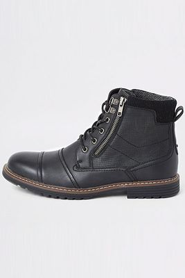 Double Zip Military Boots