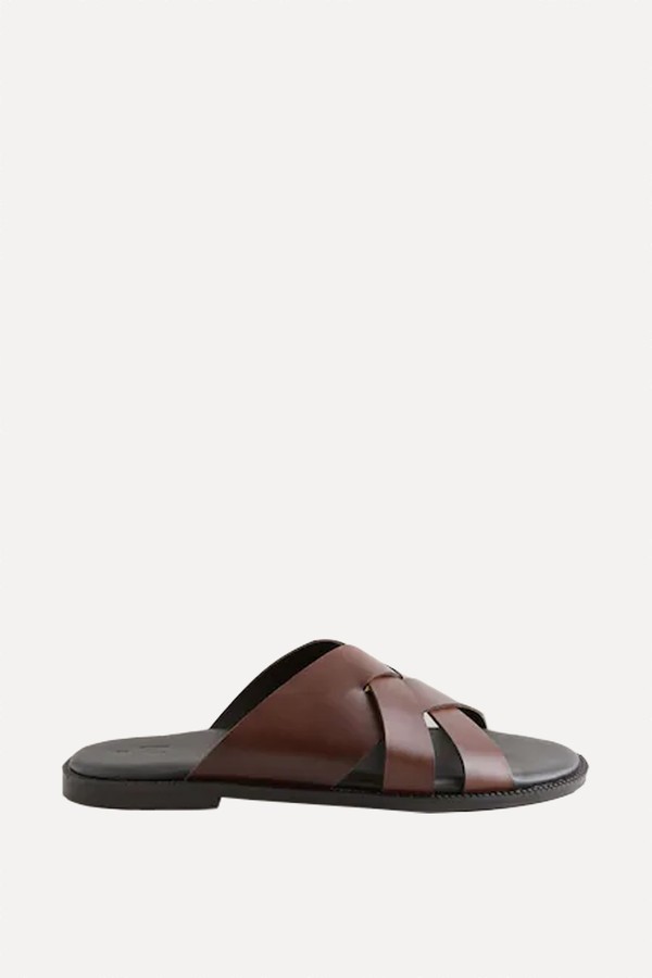 N. Premium Leather Weave Sandals