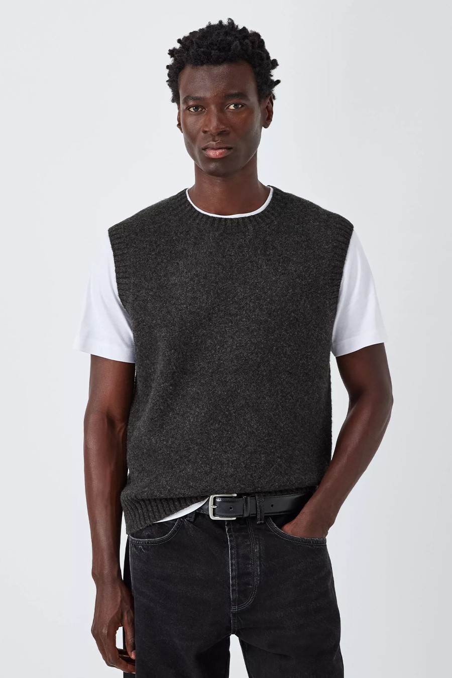 Fluffy Crew Neck Sleeveless Jumper from Kin