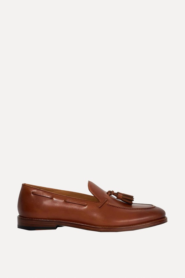 Sanders Leather Tassel Trim Loafers from Dune London