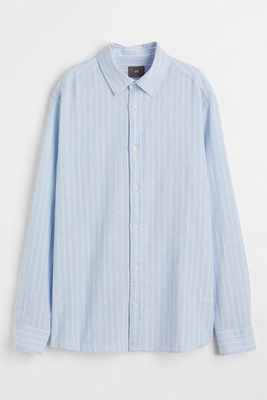 Linen-Blend Shirt Slim Fit