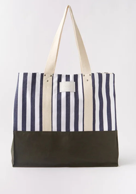 Striped Cotton Canvas Tote Bag from Erdem