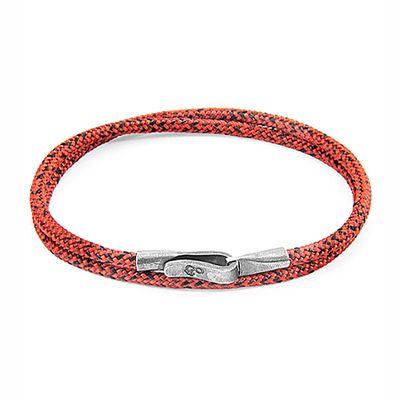 Red Noir Liverpool Silver And Rope Bracelet from Anchor & Crew
