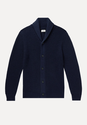 Shawl-Collar Ribbed Wool & Cashmere-Blend Cardigan from Hartford