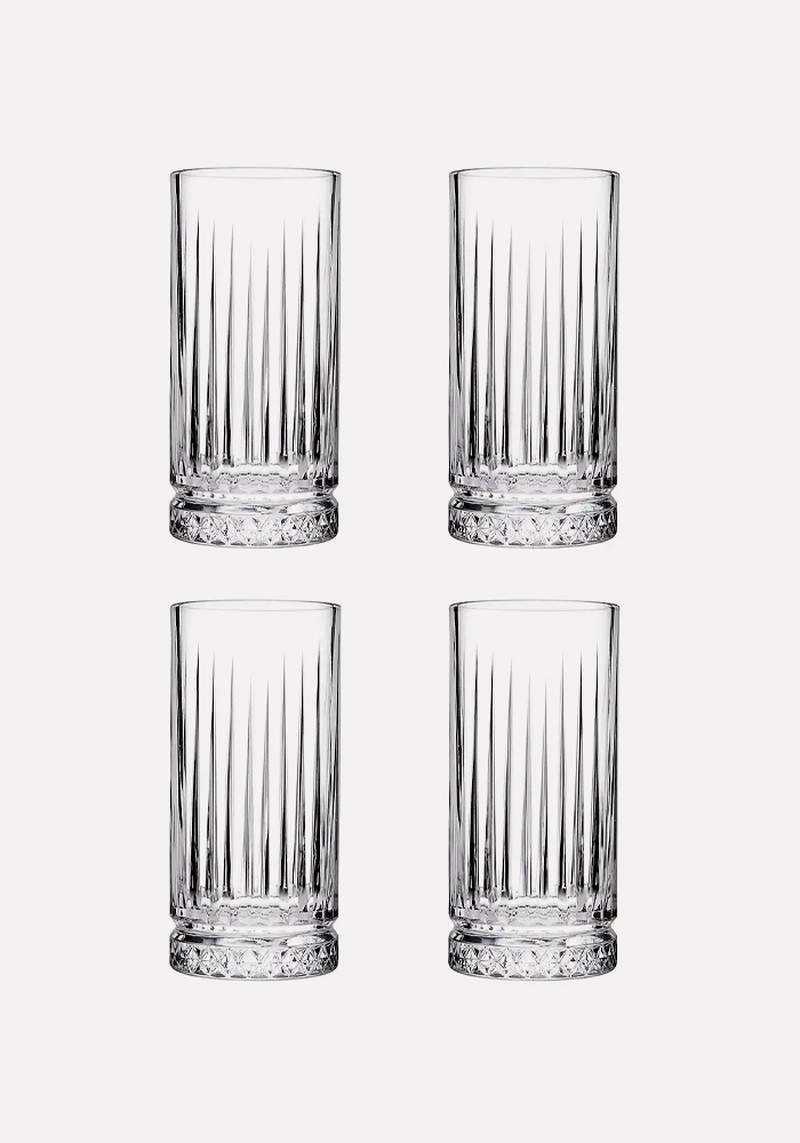 Set Of 4 Elysia Long Glasses from Dunelm