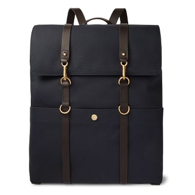 Leather-Trimmed Canvas Backpack from Mismo