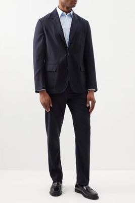 Pinstripe Wool-Flannel Suit Jacket from Dunhill