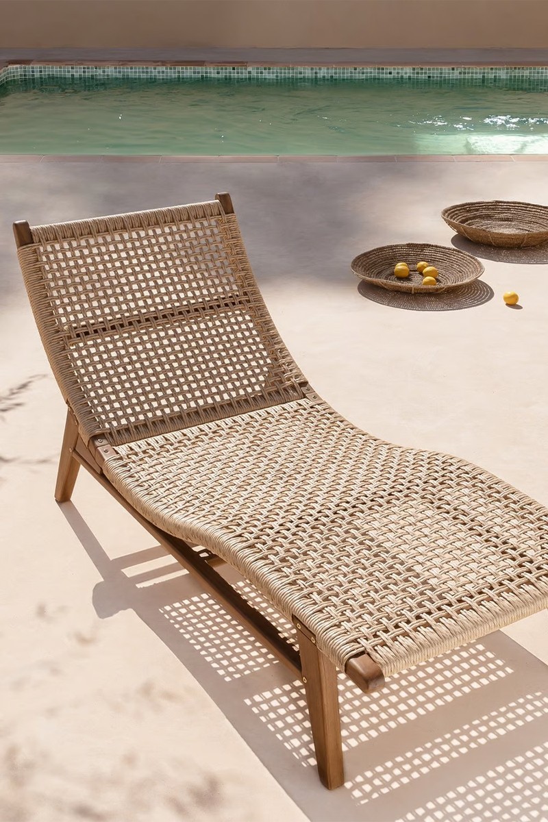 Pitea Teak Wood Sun Lounger from Sklum