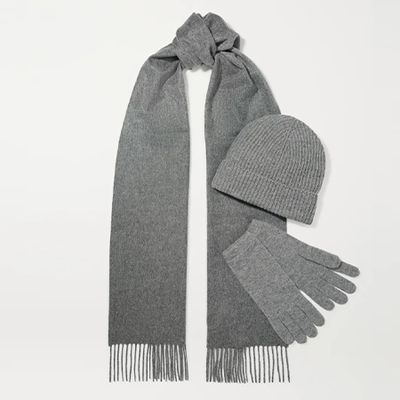 Cashmere Beanie, Scarf And Gloves Set from Johnstons Of Elgin