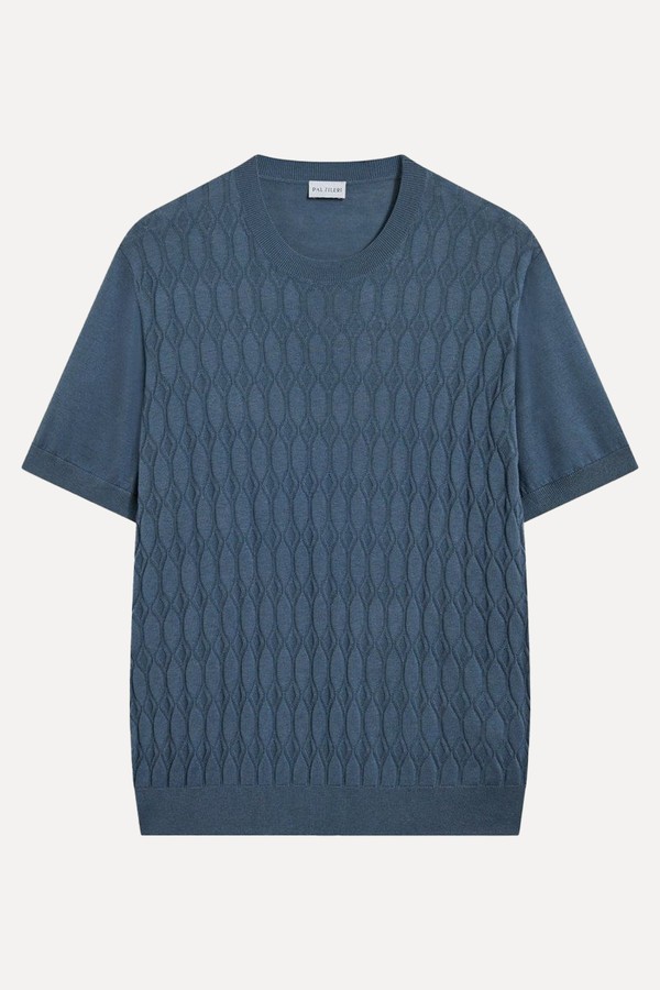 Knitted T-Shirt In Silk & Cotton