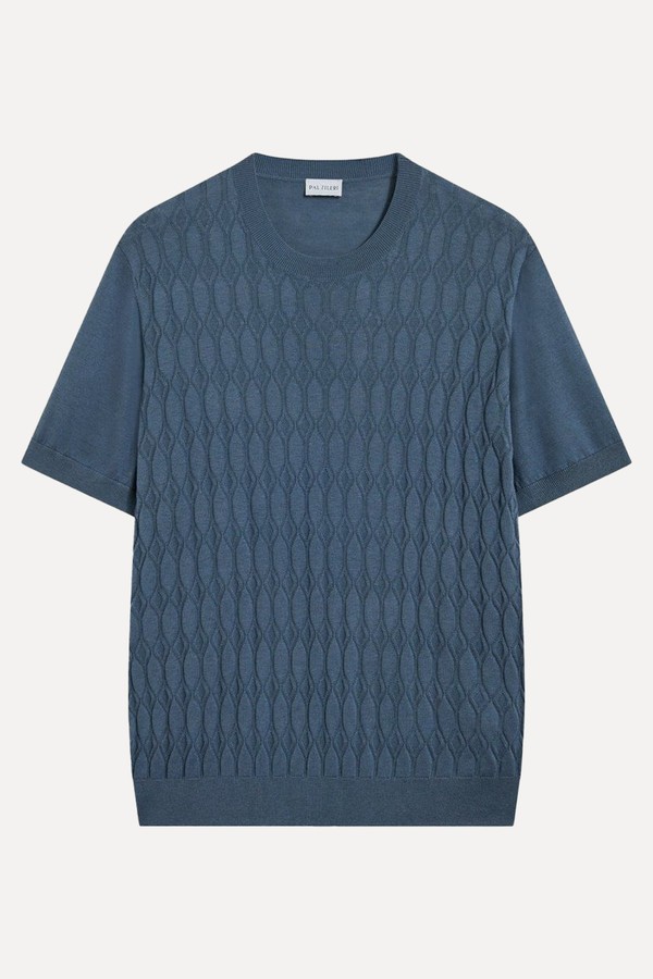 Knitted T-Shirt In Silk & Cotton