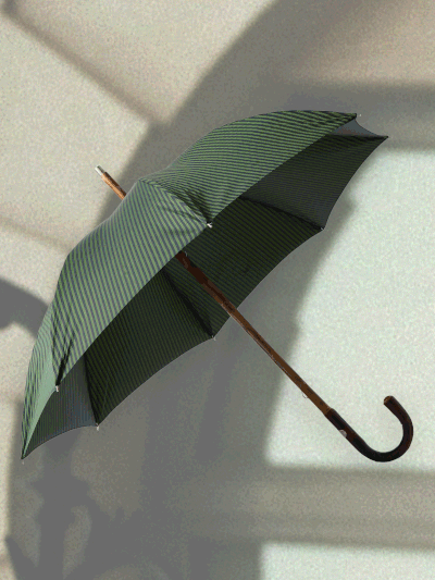 Striped Chestnut Wood-Handle Umbrella, £250 | FRANCESCO MAGLIA