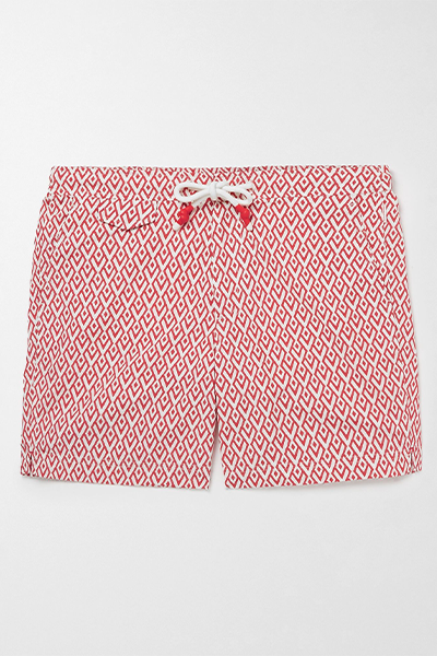 Standard Slim-Fit Mid-Length Printed Swim Shorts