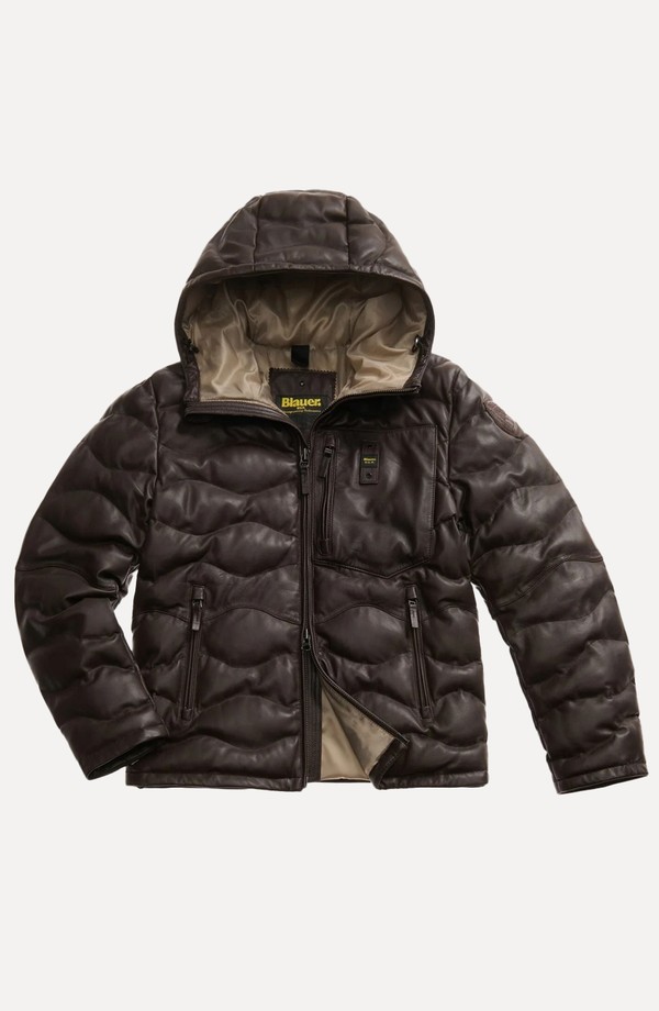 Drohan Wave Pattern Leather Jacket
