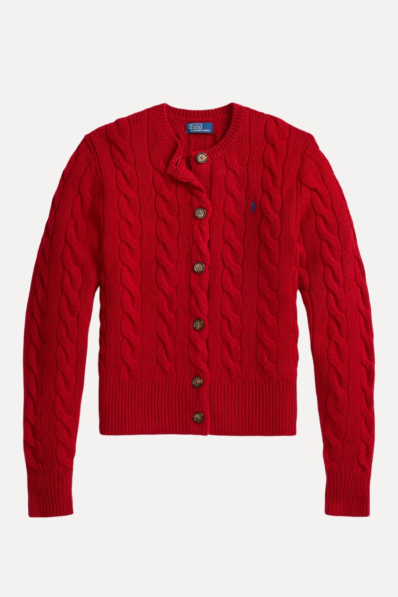 Cable-Knit Wool-Cashmere Cardigan