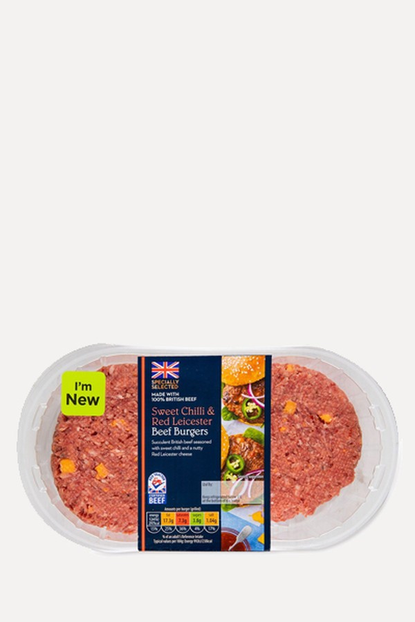 Sweet Chilli & Red Leicester Beef Burgers from Specially Selected