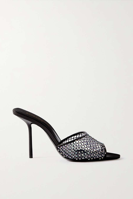 Disco Crystal-Embellished Mesh, Pvc And Leather Mules from Saint Laurent 