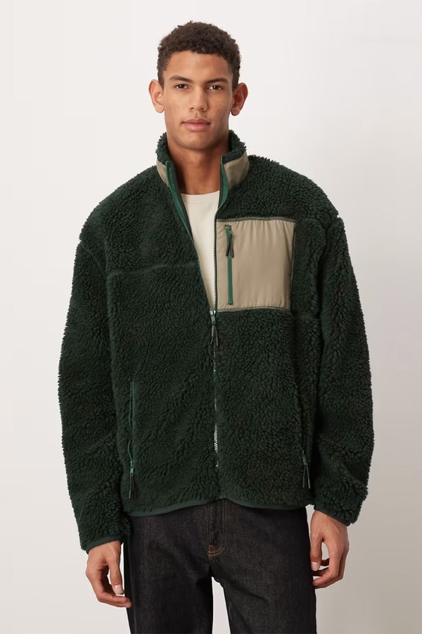 x from Relaxed Borg Zip Through With Pocket, £38 | ASOS DESIGN