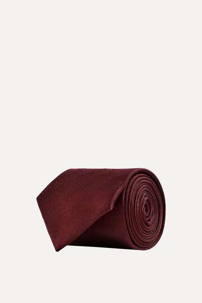 Herringbone Jacquard 100% Silk Tie from Zara