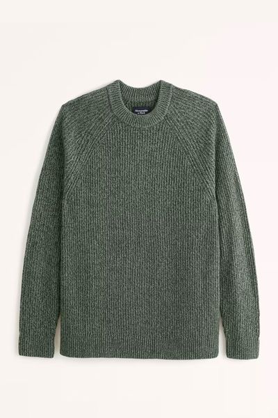 Textured Marled Crew Sweater