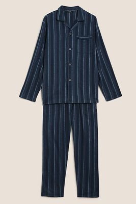 Brushed Cotton Striped Pyjama Set from M&S
