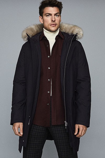 Faux Fur Hooded Parka Coat