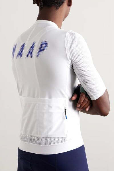 Halftone Pro Base Panelled Logo-Print Stretch Recycled Mesh Cycling Jersey, £112 (was £160) | Maap